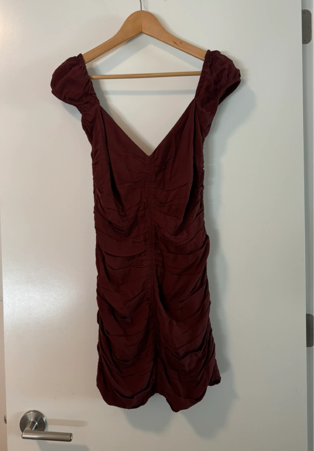 Wilfred Burgundy Ruched Dress Size 8 - photo 2