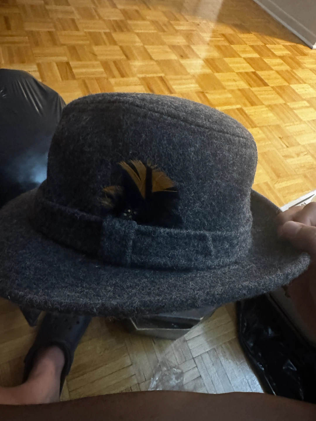 Borsalino Felt Hat with Feather Accent