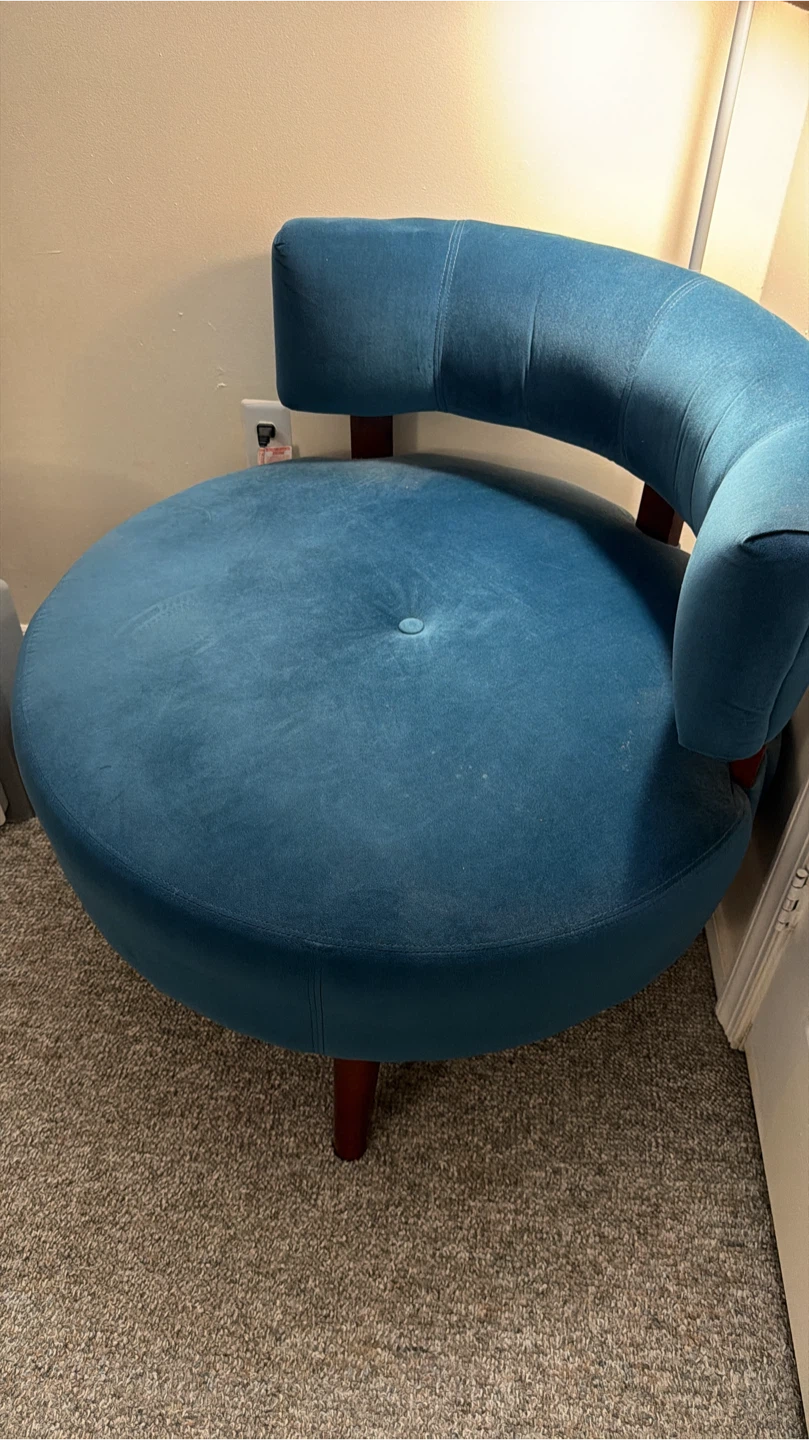 Teal Velvet Accent Chair - photo 2