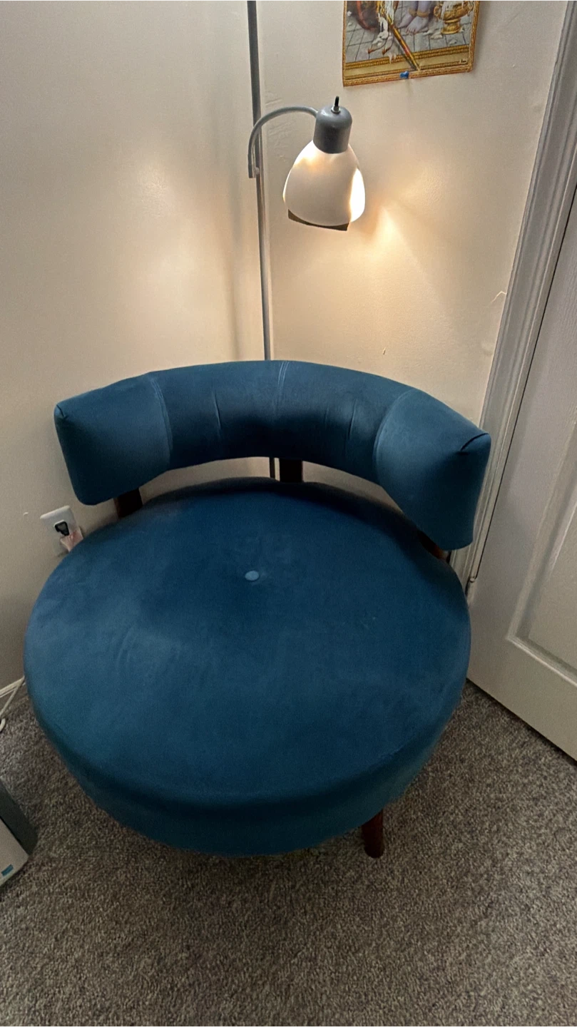 Teal Velvet Accent Chair - photo 3