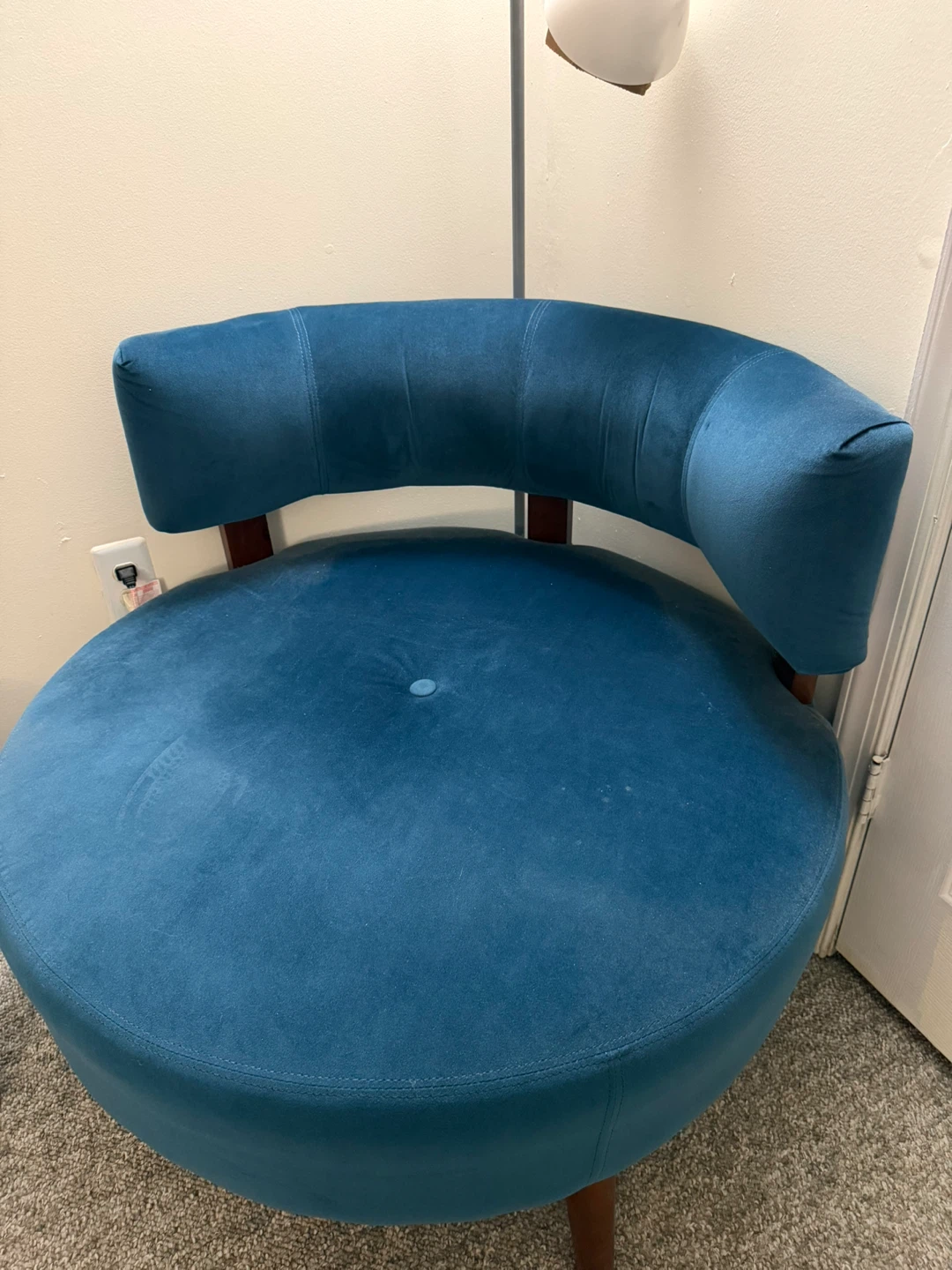 Teal Velvet Accent Chair - photo 4