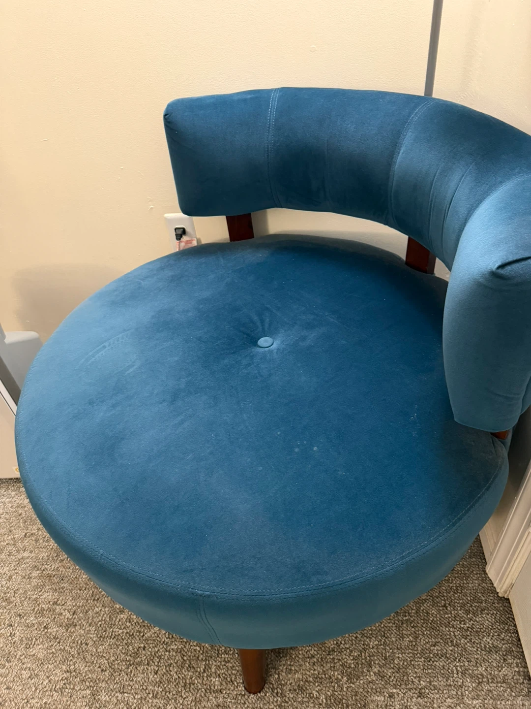 Teal Velvet Accent Chair - photo 5