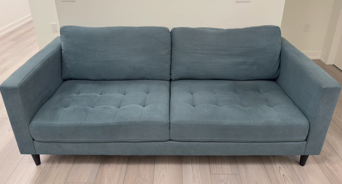 Teal-Grey Upholstered Sofa