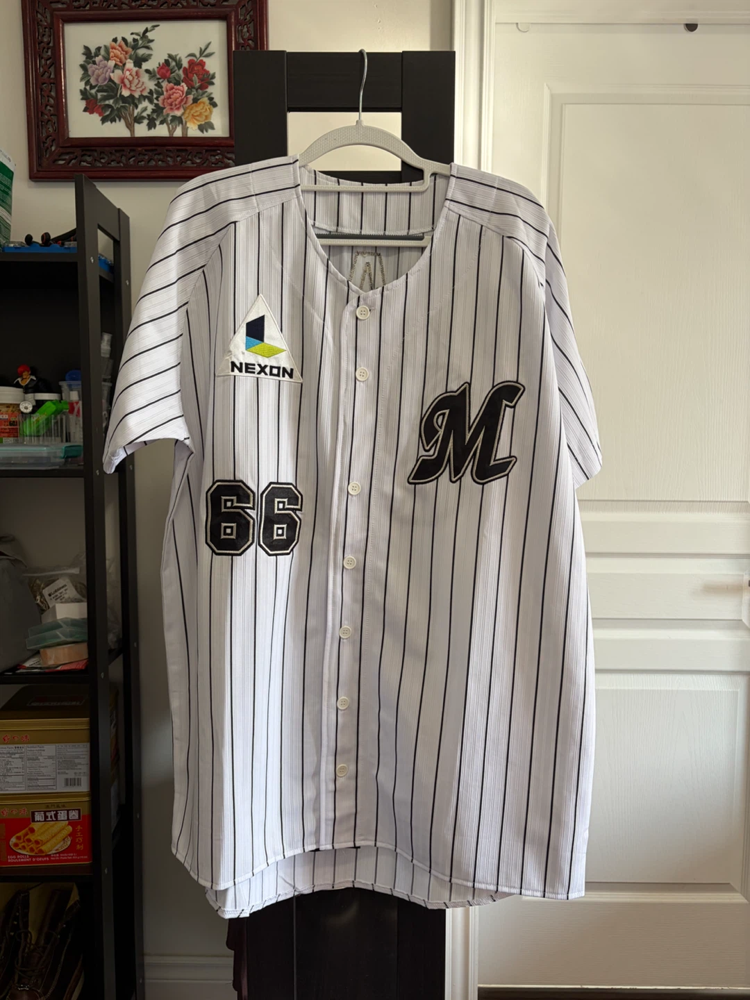Chiba Lotte Marines #66 Baseball Jersey White Black Stripe