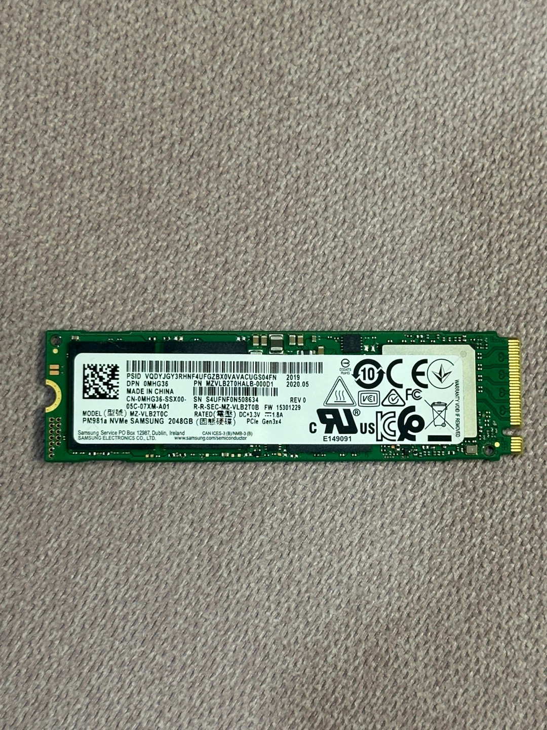 Samsung 2TB NVMe SSD (price not negotiable)