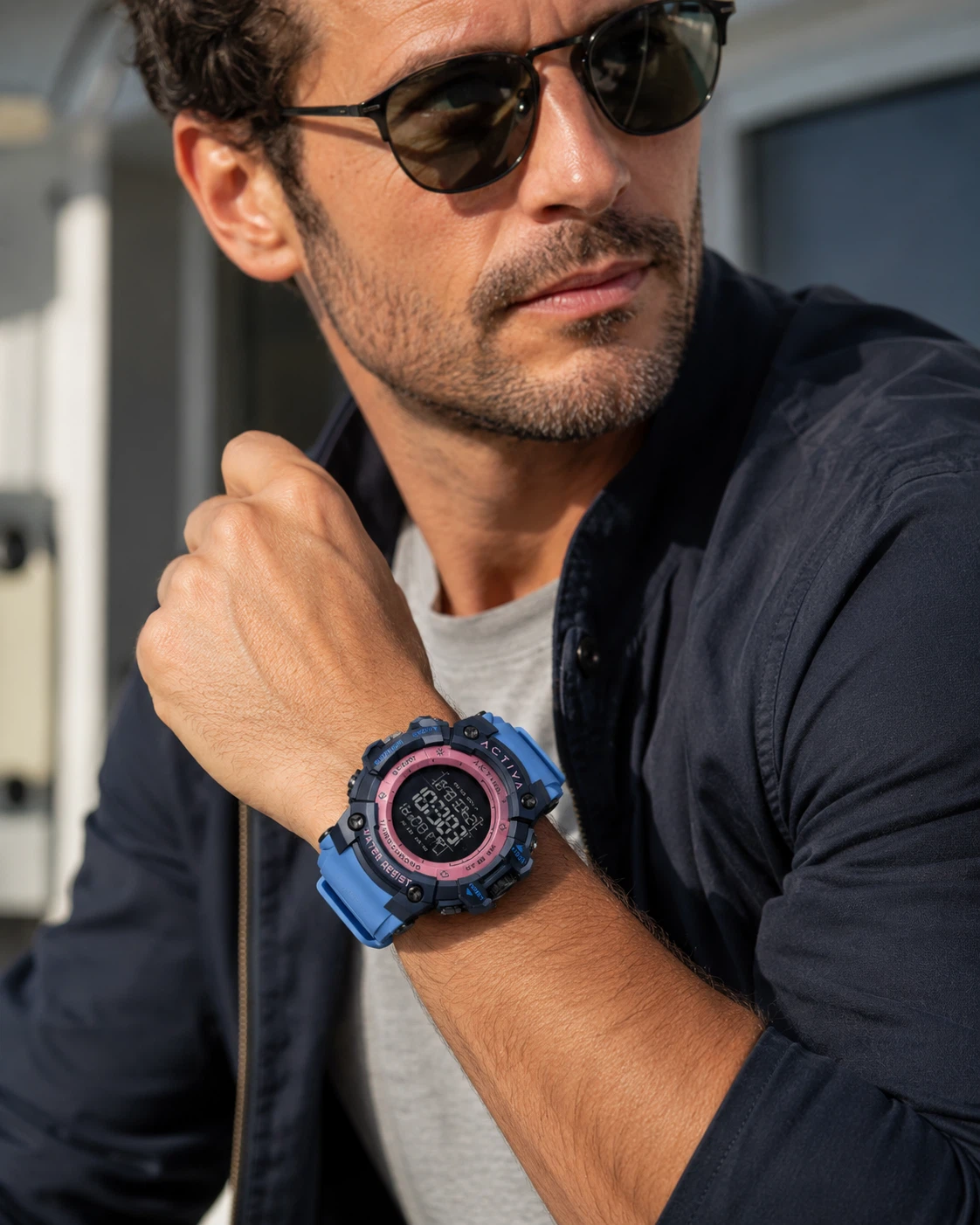 Activa X Invicta Summit 50mm Blue Pink Digital Watch - photo 3