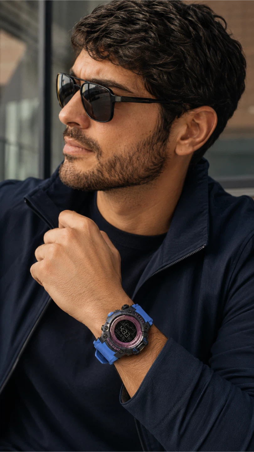 Activa X Invicta Summit 50mm Blue Pink Digital Watch - photo 4