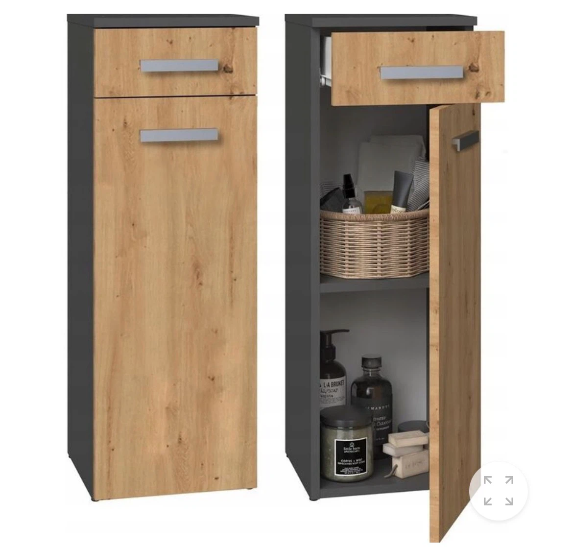 Tall Bathroom Storage Cabinet with Drawer and Door - photo 2