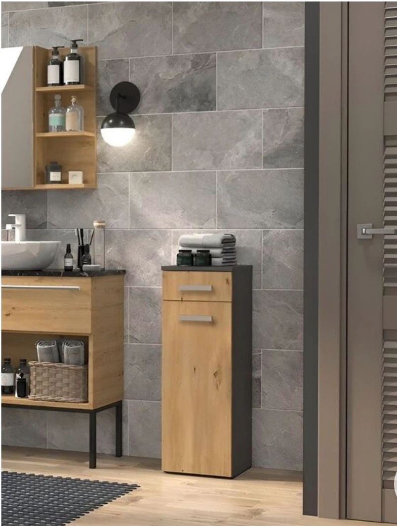 Tall Bathroom Storage Cabinet with Drawer and Door - photo 5