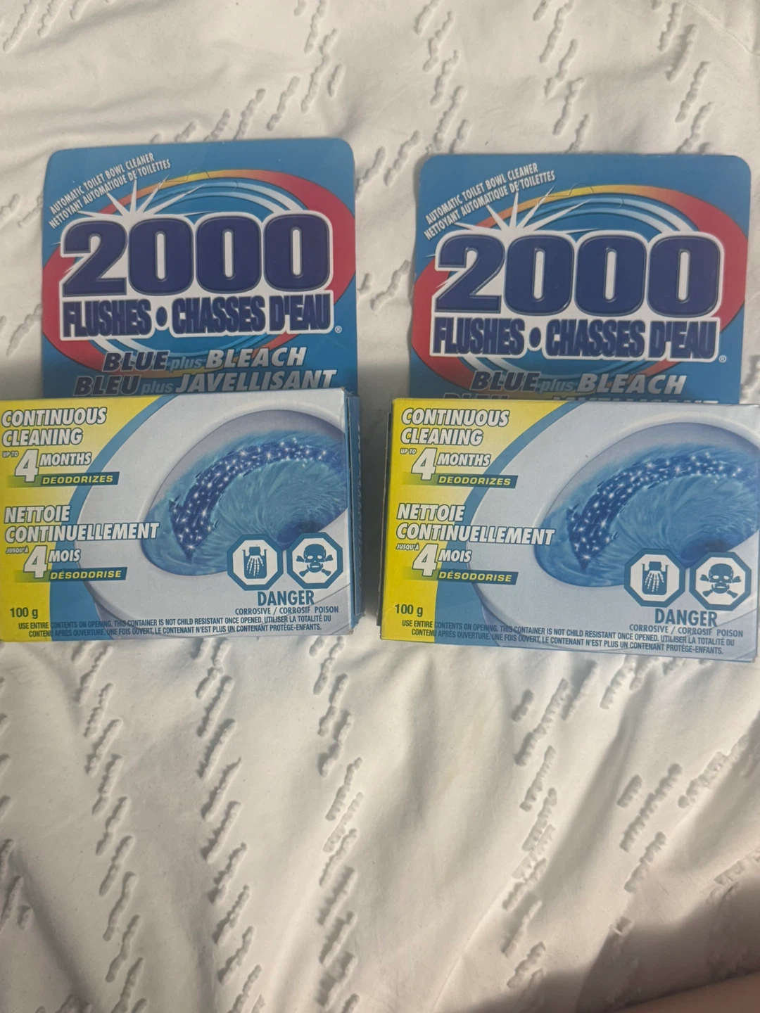 2000 Flushes Toilet Bowl Cleaner - Blue plus Bleach (2 Pack)