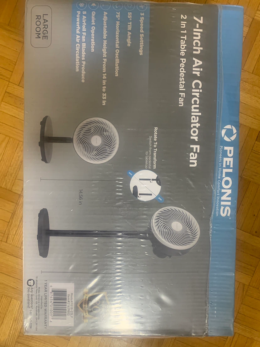 Pelonis 7-Inch 2-in-1 Air Circulator Fan