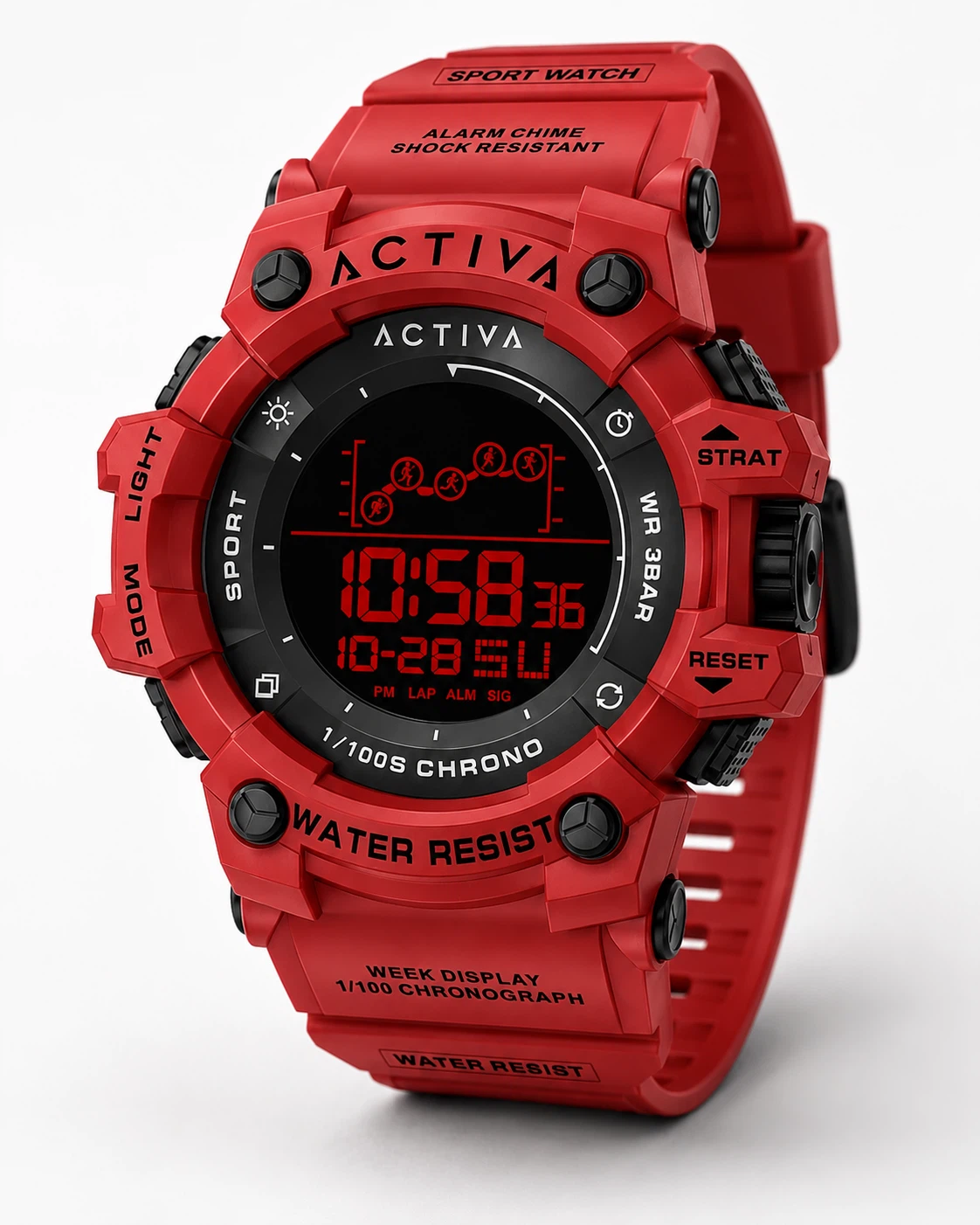 Activa X Invicta Summit 50mm Red Digital Sport Watch