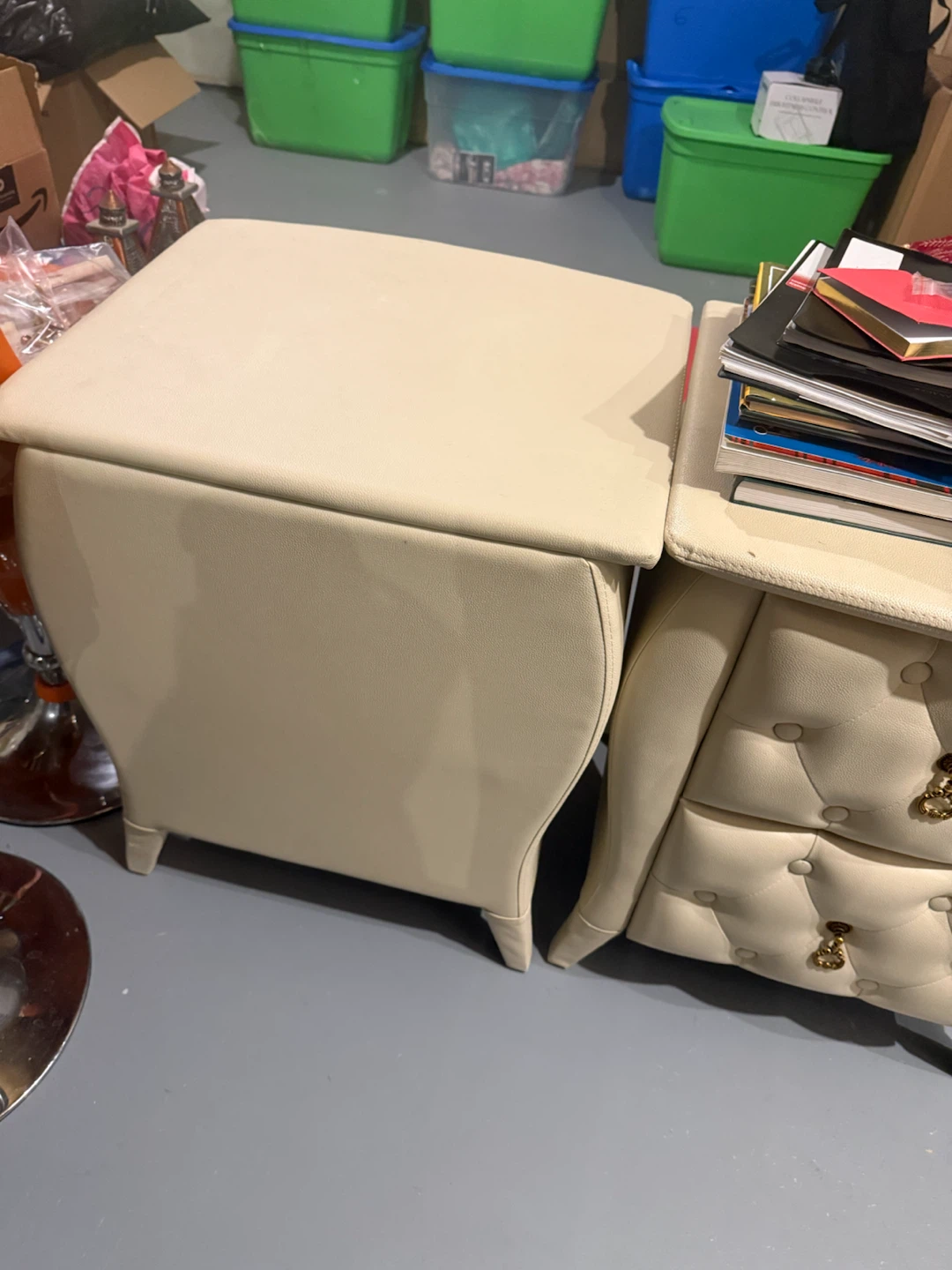 Cream Tufted Nightstand with 2 Drawers x 2 - photo 3