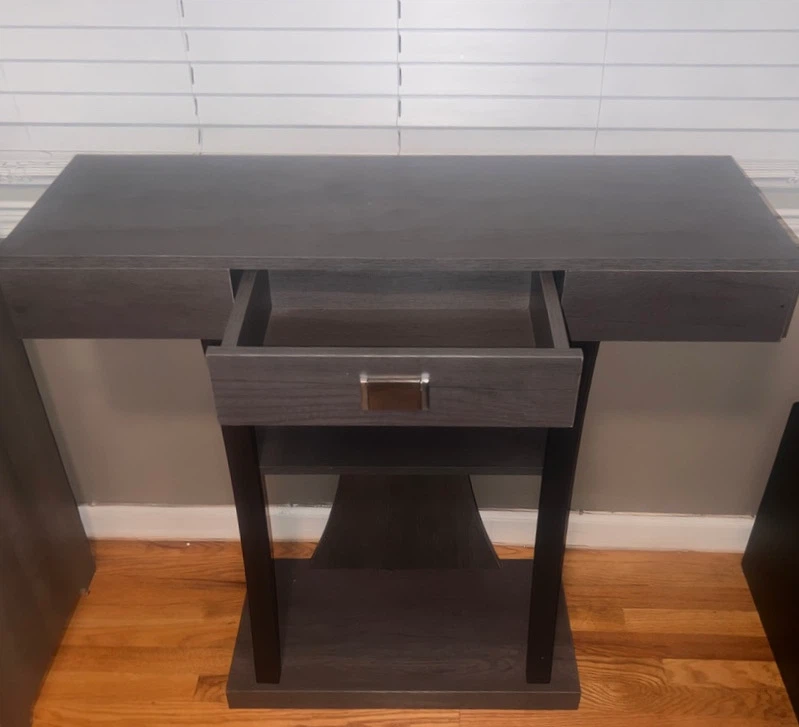Dark Wood Console Table with Drawer - photo 2