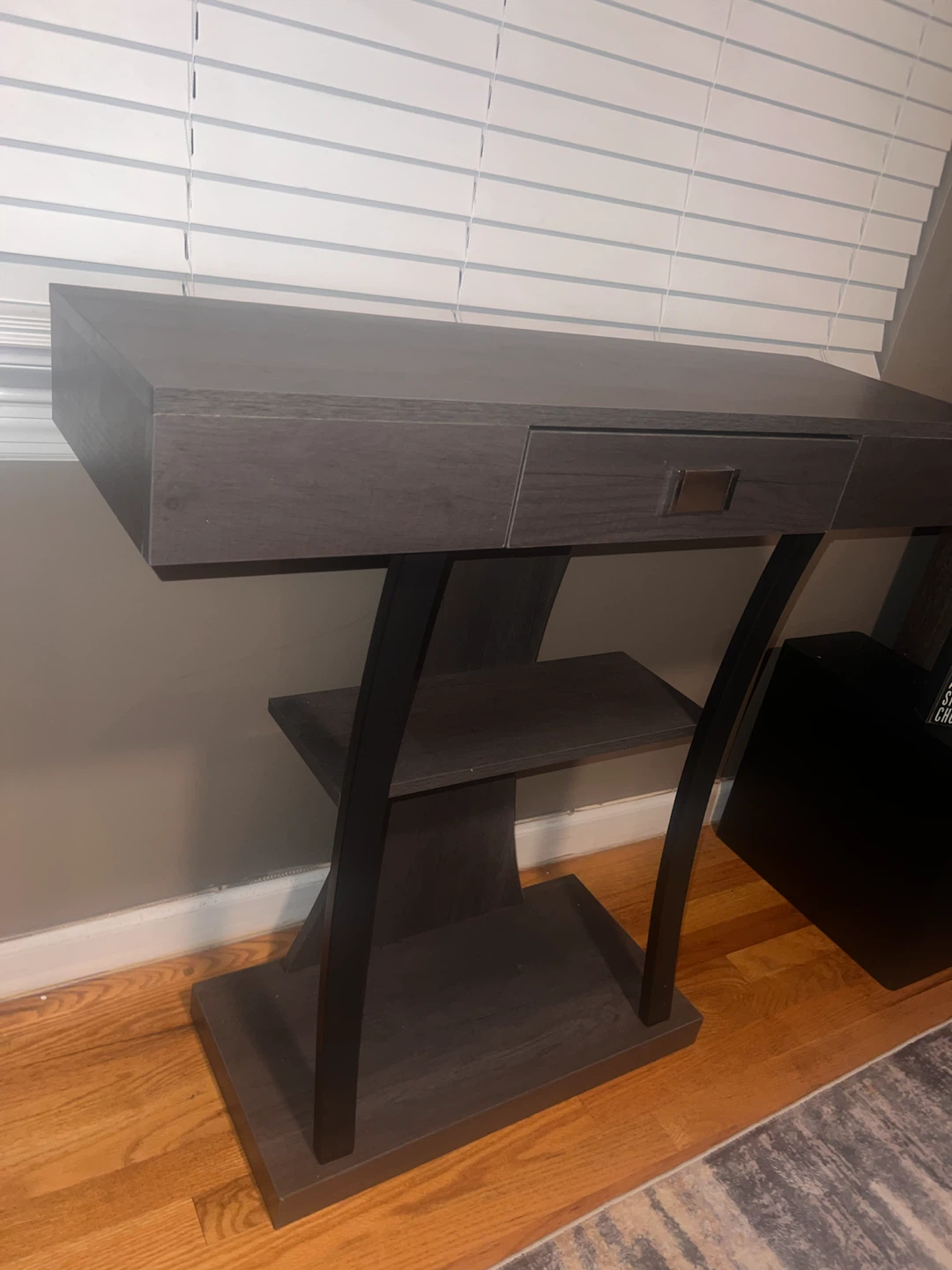 Dark Wood Console Table with Drawer - photo 5