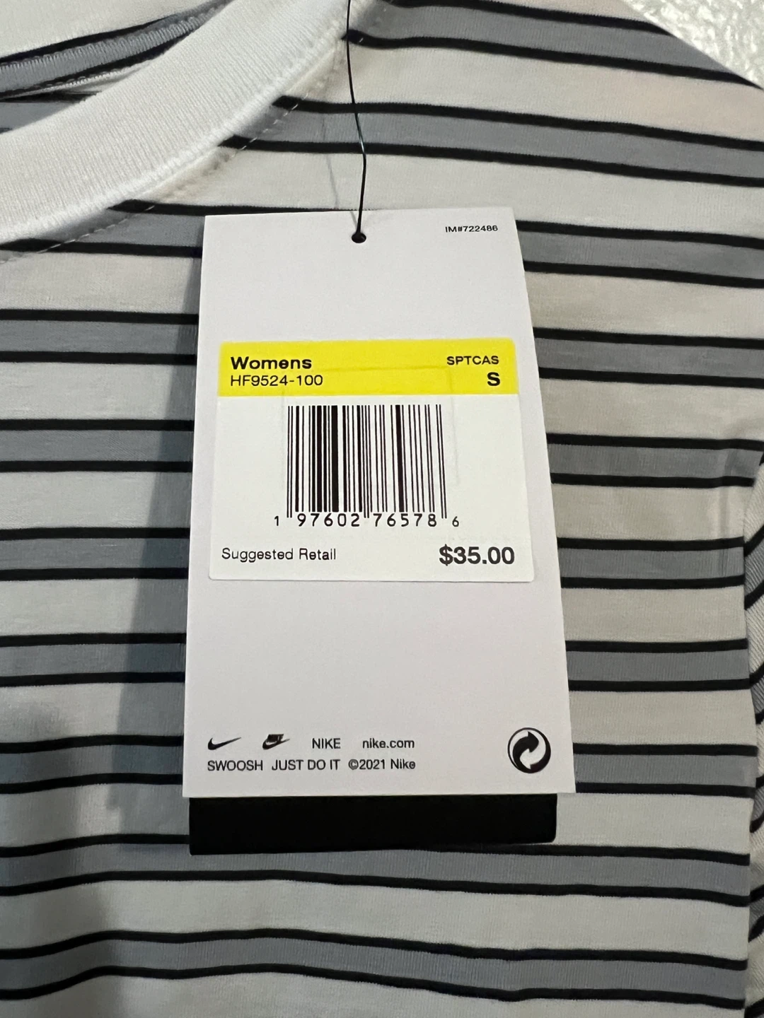 Nike Women's Striped Slim Fit T-Shirt Size S - photo 4