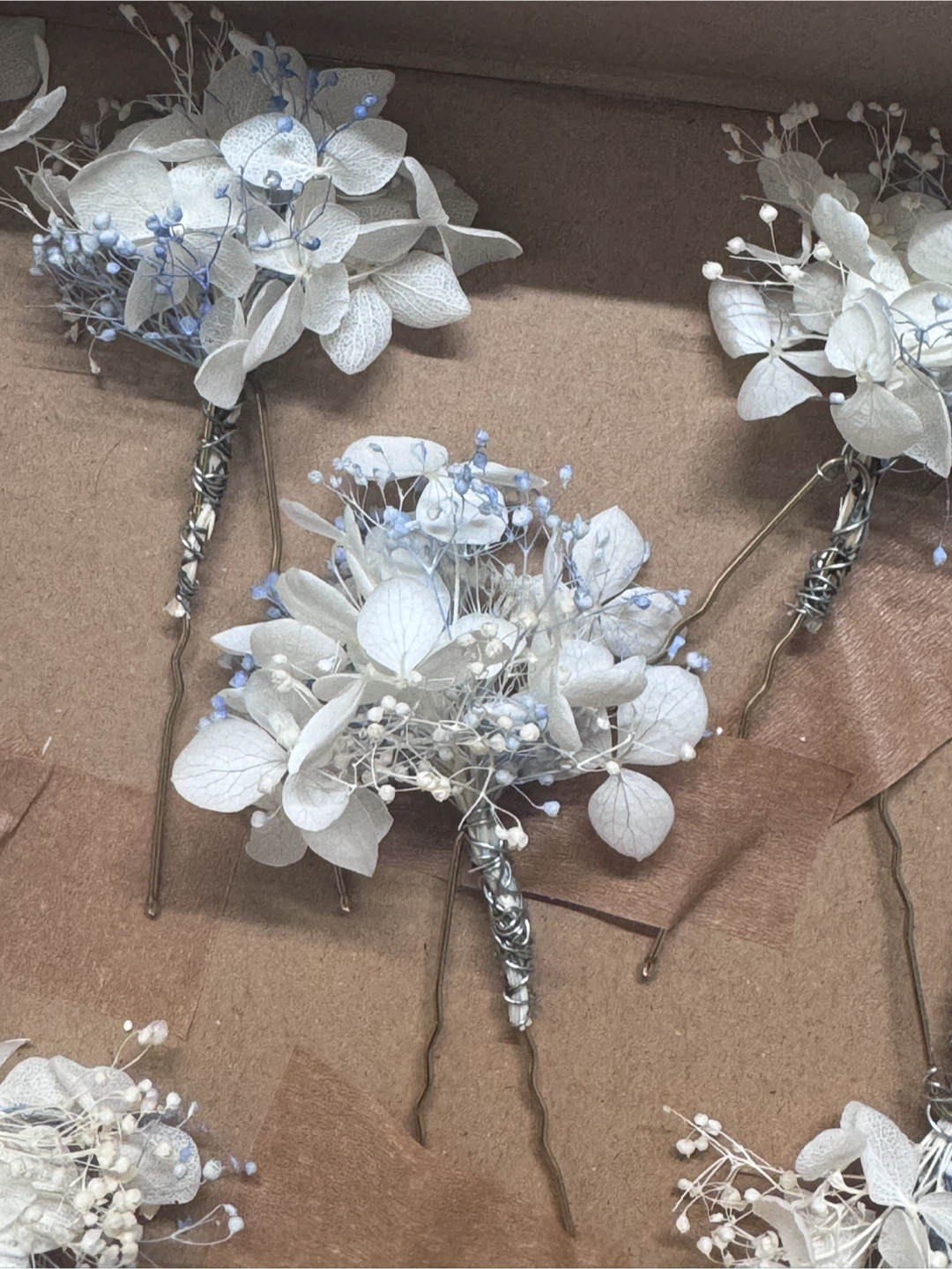 Real flower hair pins for weddings - photo 3