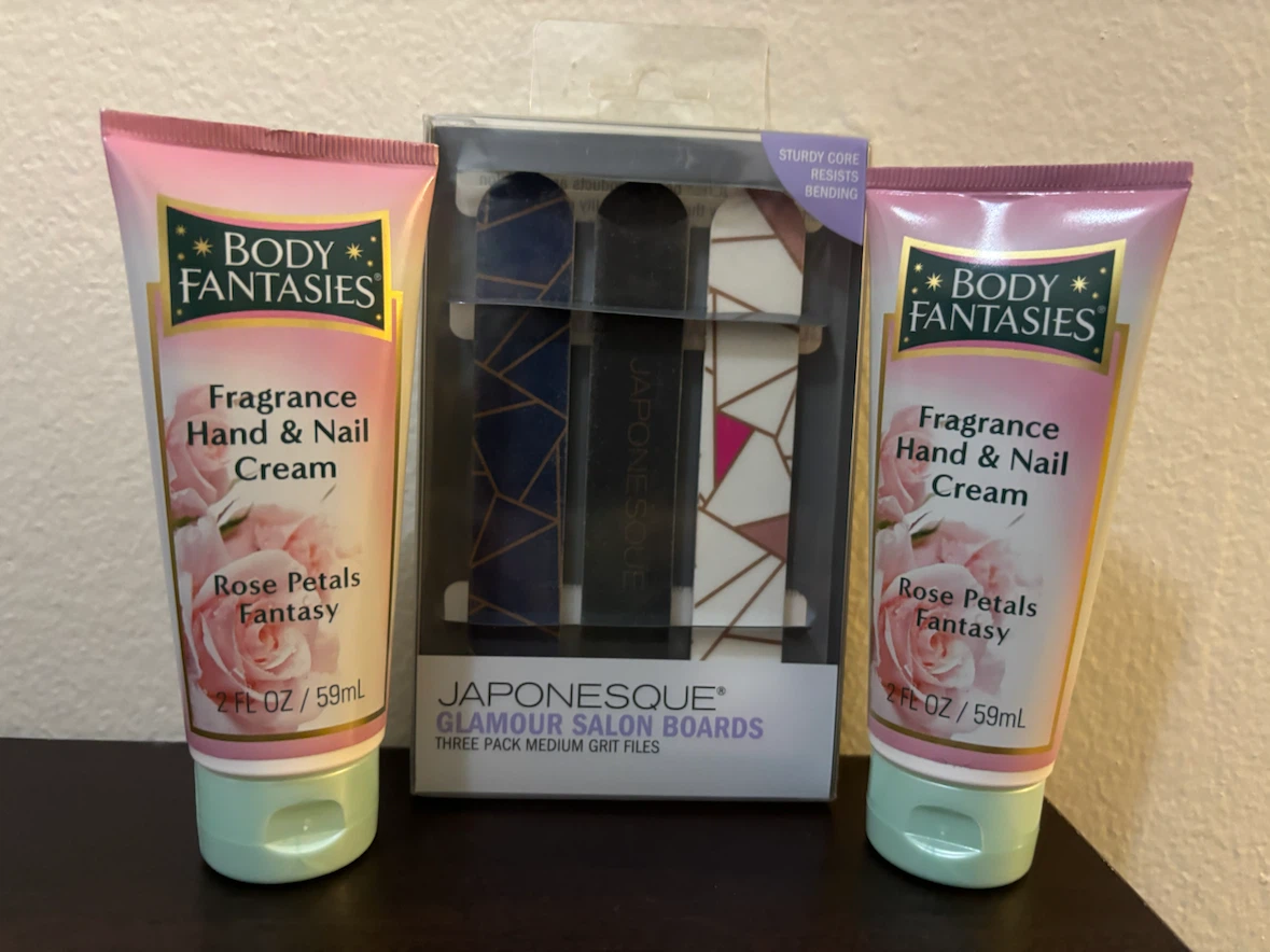 NEW-Body Fantasies Hand & Nail Cream & Japonesque Nail Files