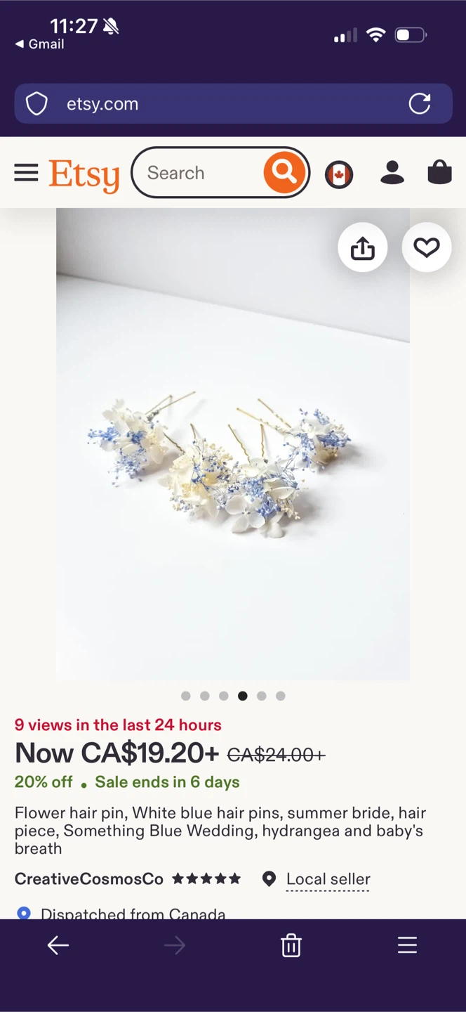 Real flower hair pins for weddings - photo 4