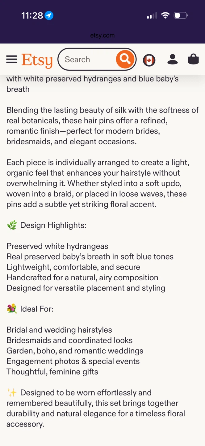 Real flower hair pins for weddings - photo 5