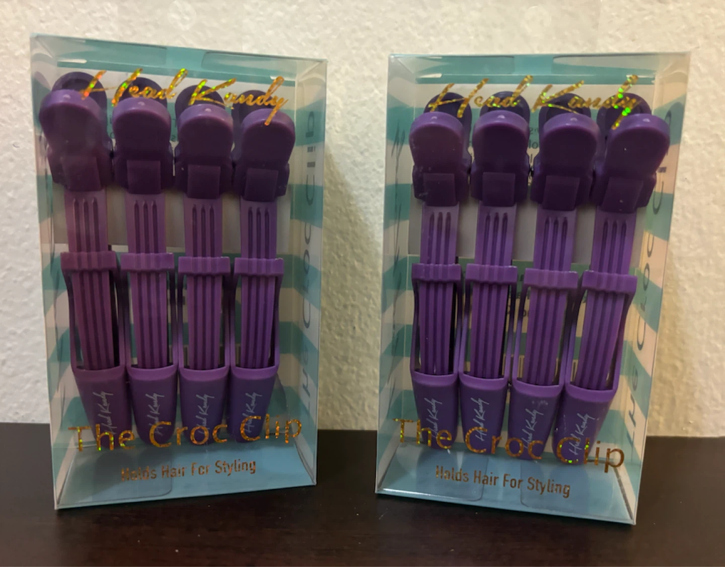 NEW-The Croc Clip Hair Styling Clips - Purple (4 Pack)