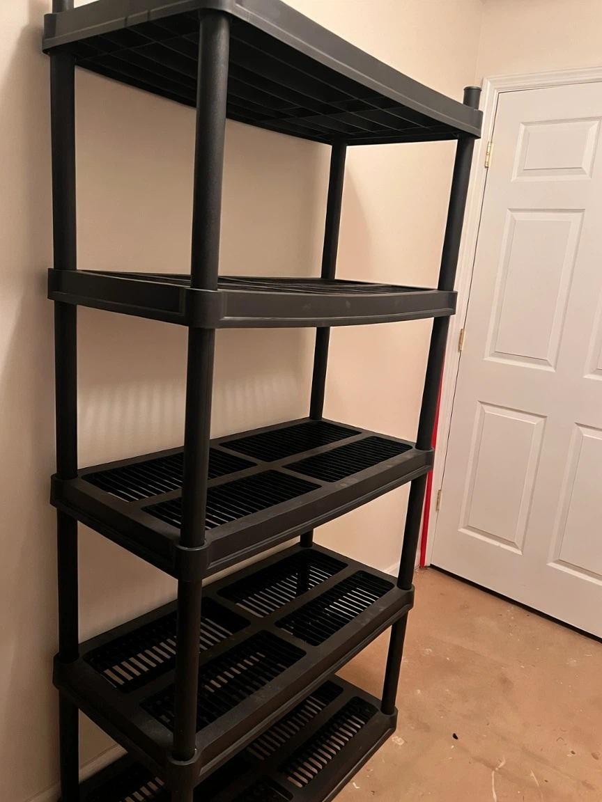 Black 5-Tier Plastic Shelving Unit