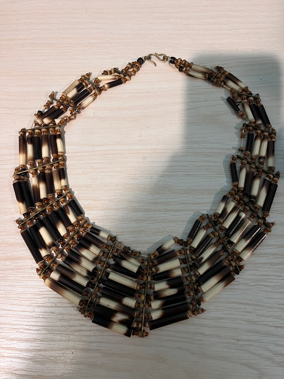 Multi-Stand Porcupine Quill Bib Necklace