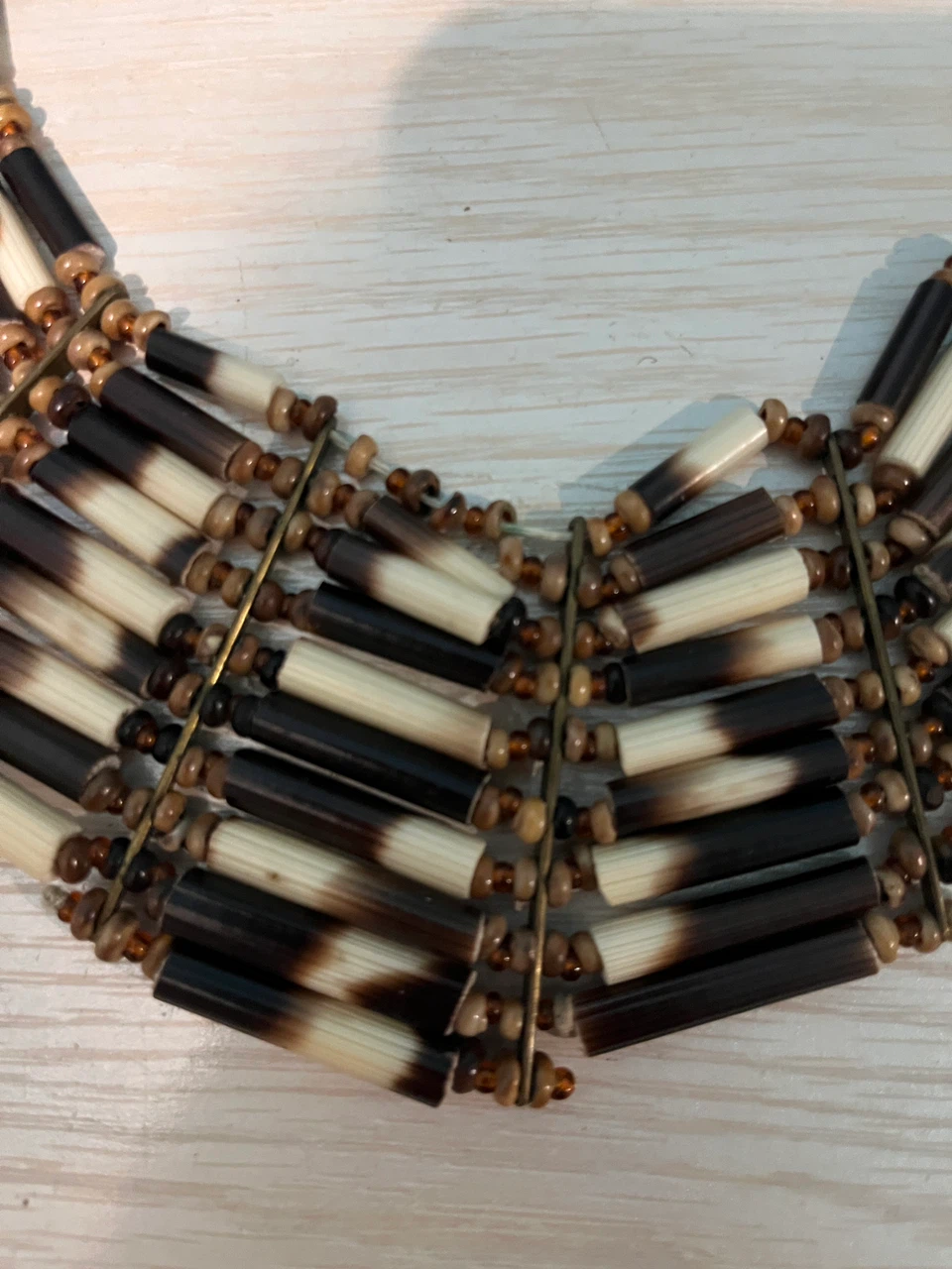 Multi-Stand Porcupine Quill Bib Necklace - photo 2