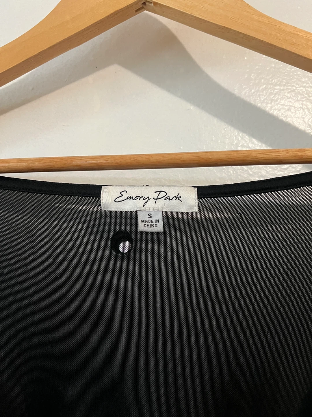 Emory Park Black Mesh Square Neck Ruched Top - photo 4