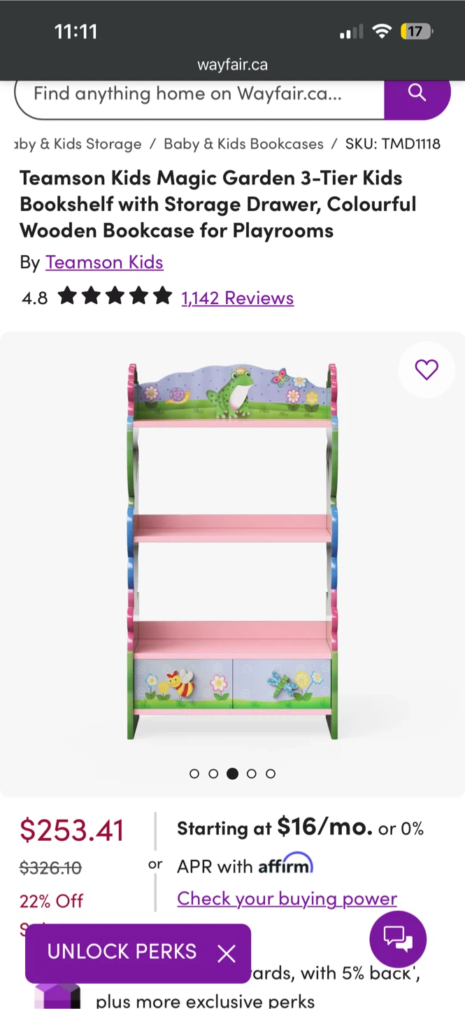 Teamson Kids Magic Garden 3-Tier Bookshelf - photo 3