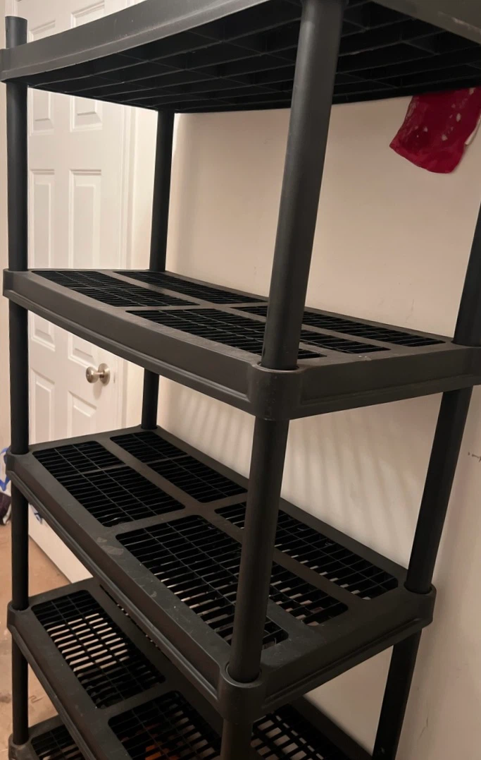 Black 5-Tier Plastic Shelving Unit - photo 2