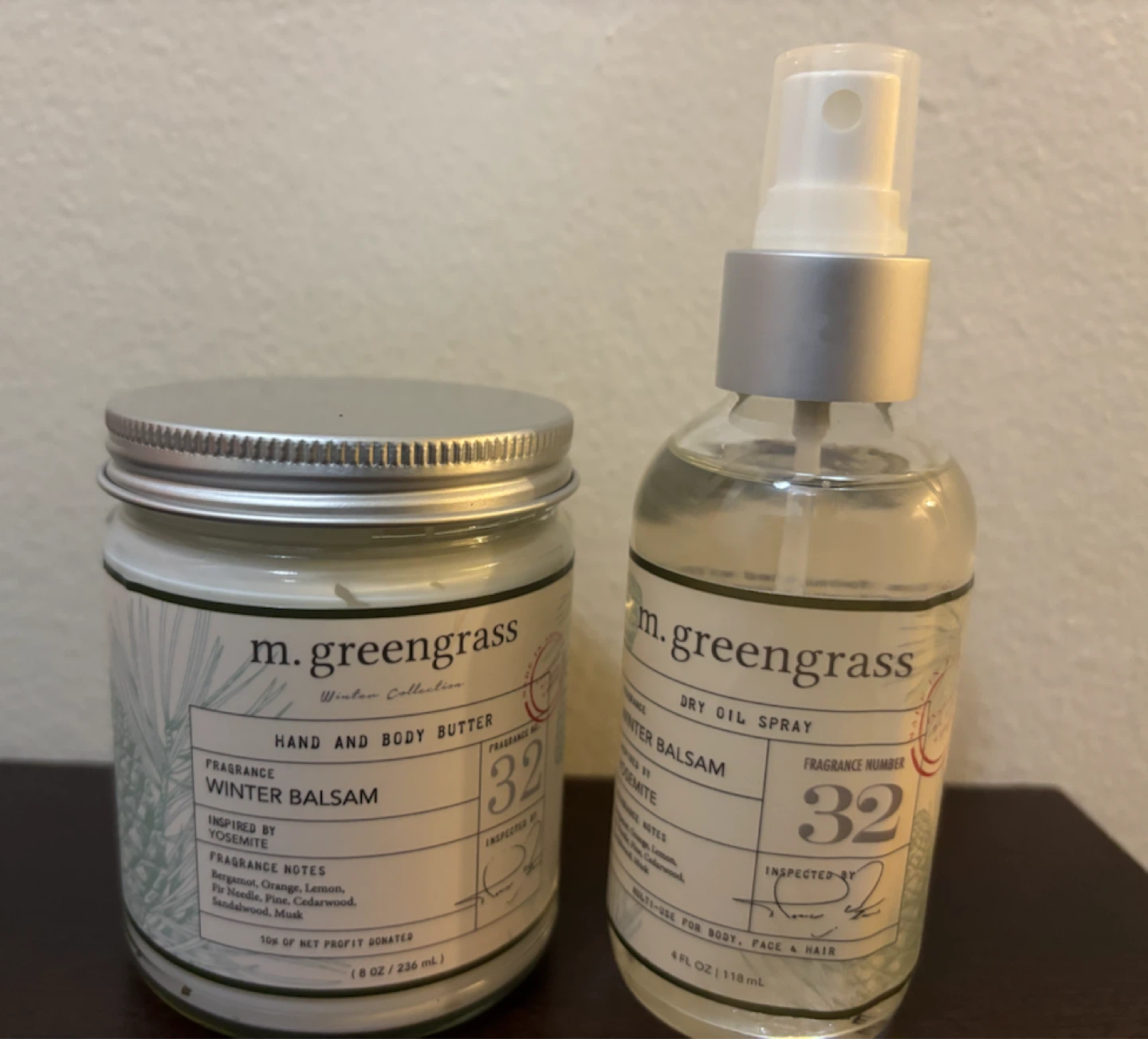 NEW-M. Greengrass Hand/Body Butter & Dry Oil Spray Winter Balsam