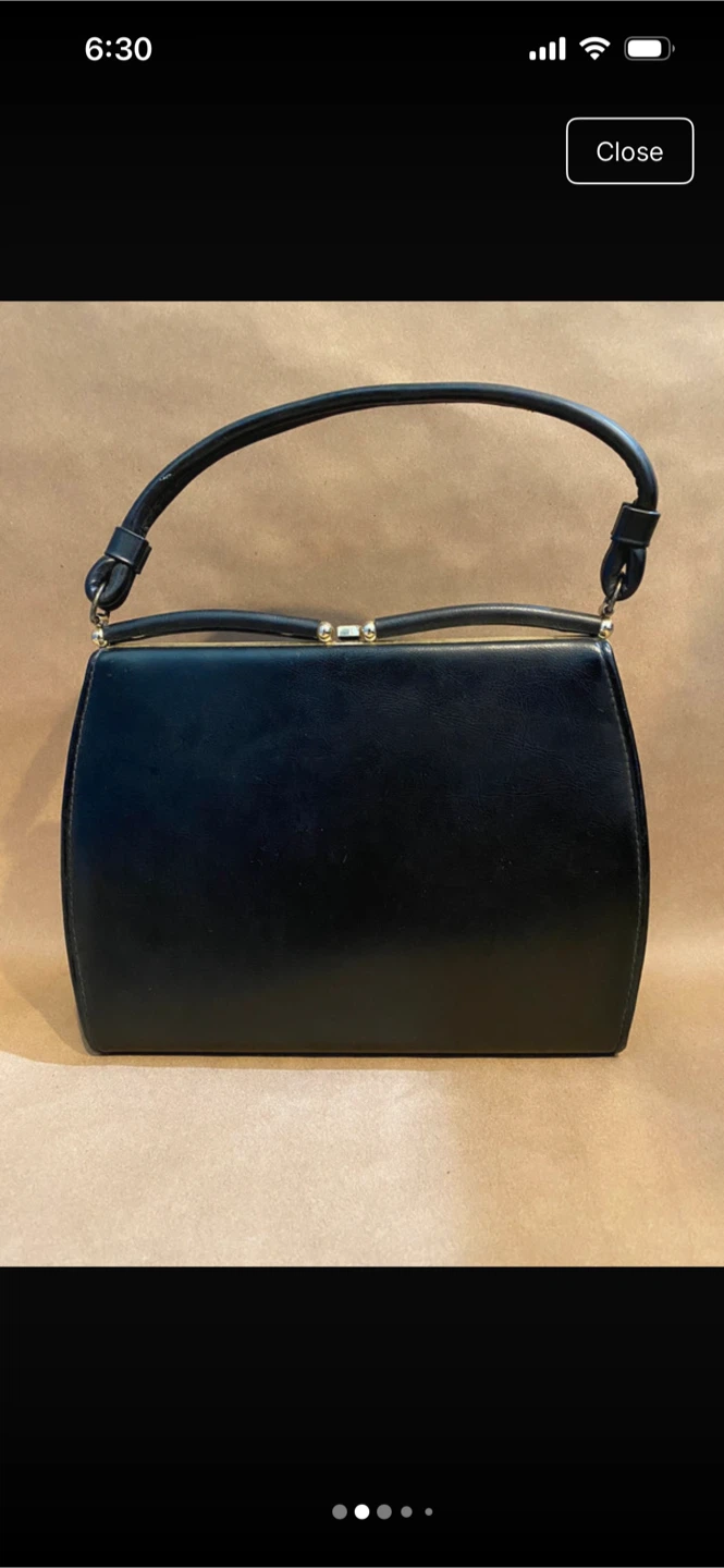 Black Leather Top Handle Handbag - photo 2