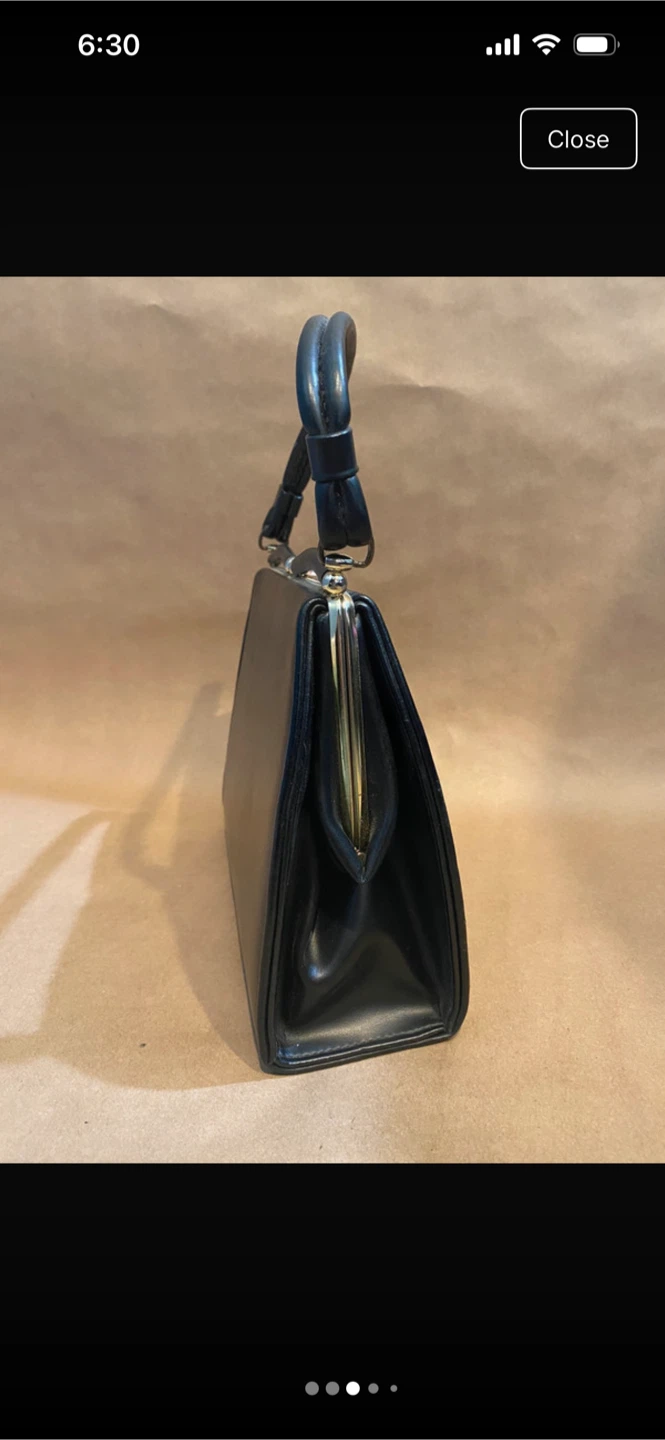 Black Leather Top Handle Handbag - photo 3