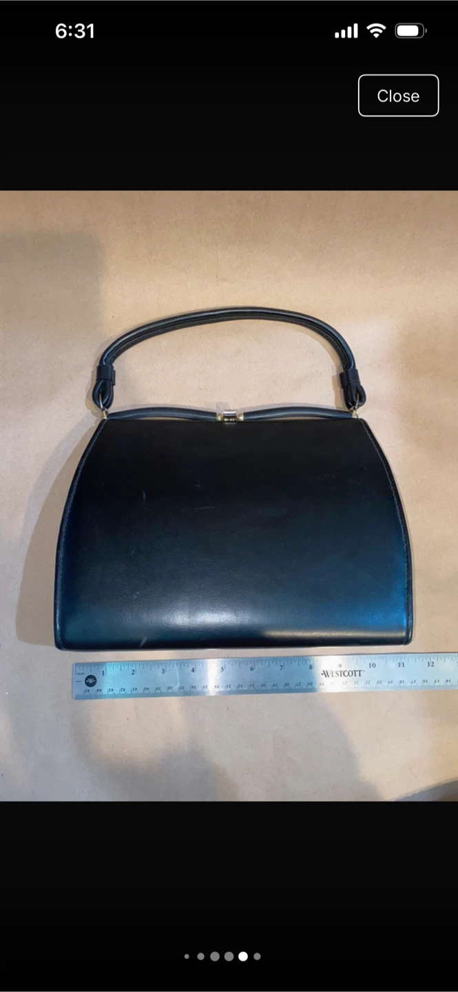 Black Leather Top Handle Handbag - photo 4