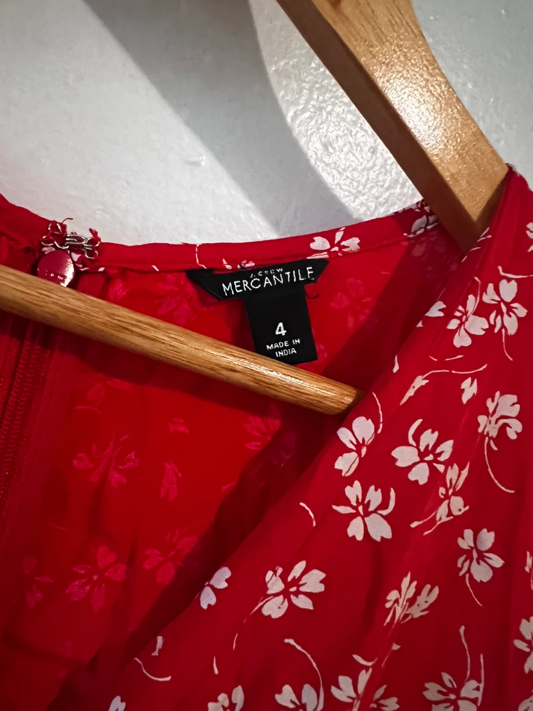 J.Crew Mercantile Red Floral Wrap Dress Size 4 - photo 3