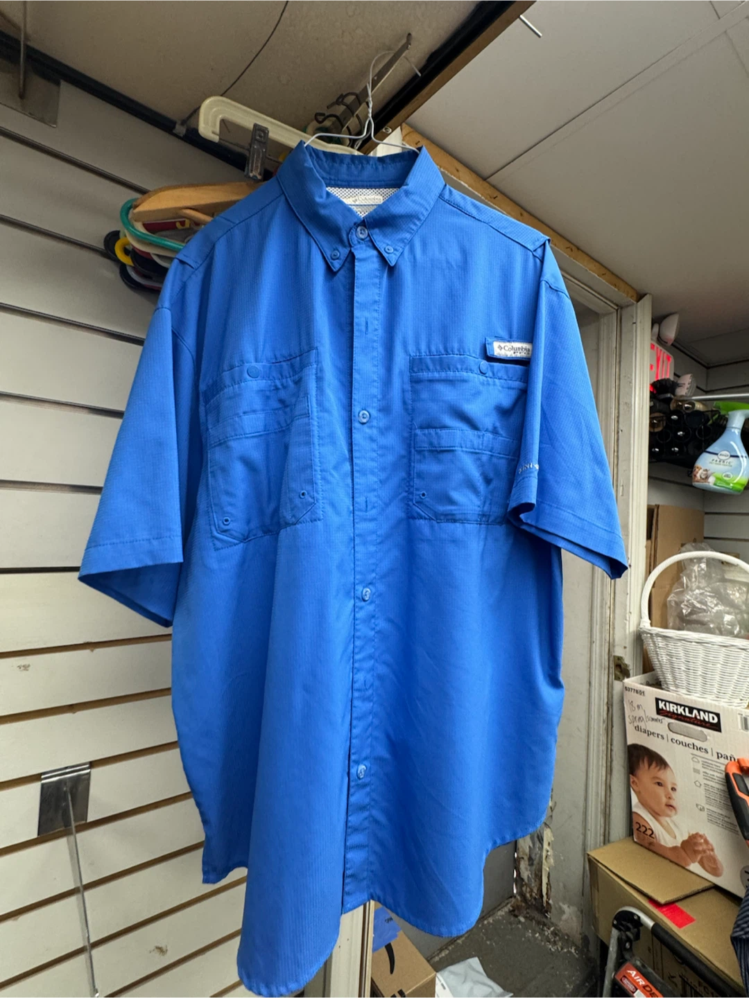 Columbia PFG Omni-Shade Blue Short Sleeve Shirt