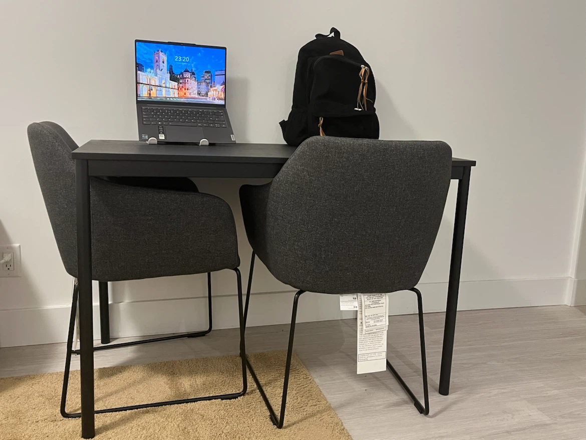 Dark Grey Fabric Accent Chairs with Black Metal Legs - photo 3