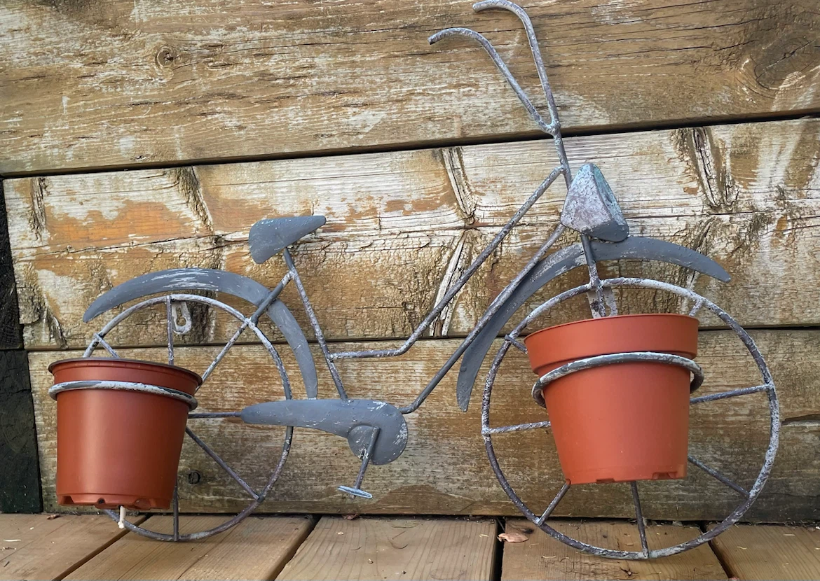 Metal Bicycle Planter Wall Art