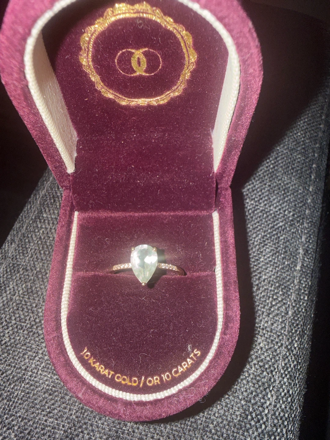 10 Karat Gold Pear Shape Ring
