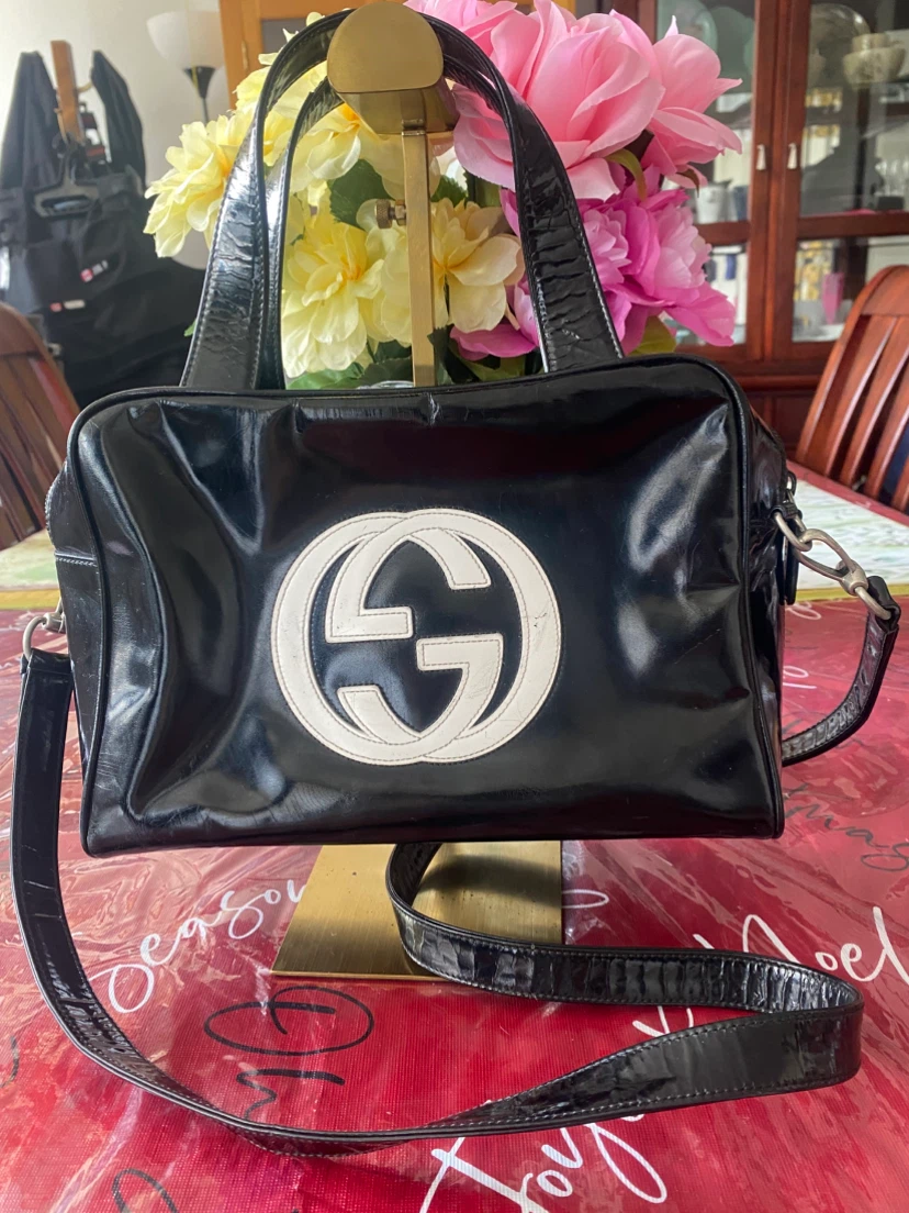 Black Patent Leather Gucci Handbag