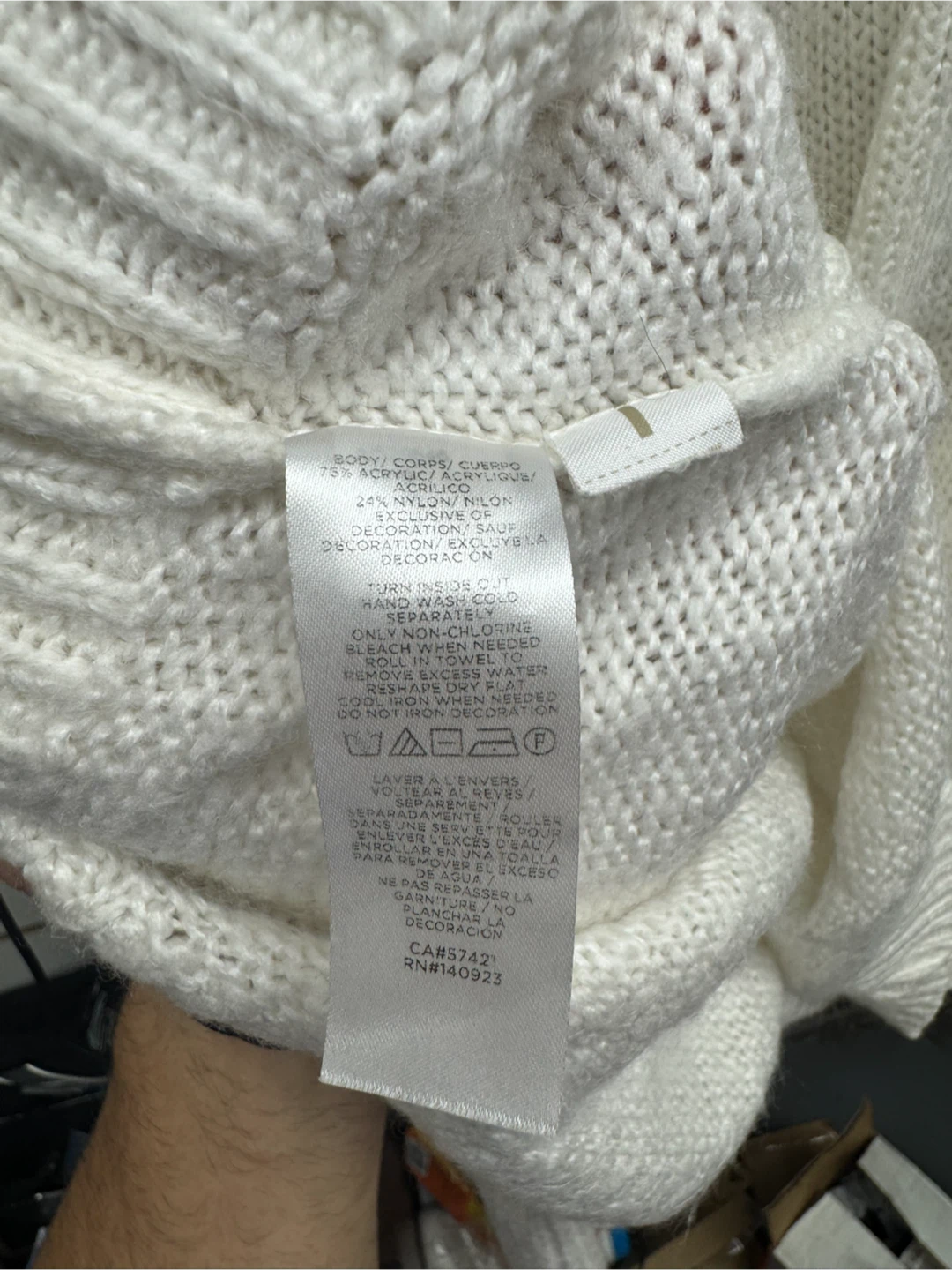 LOFT Pearl Embellished Sweater XL White - photo 4