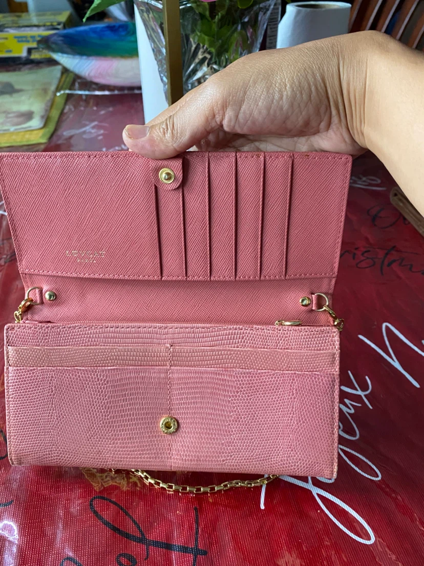 LOVCAT Pink Textured Wallet with Chain Strap - photo 4