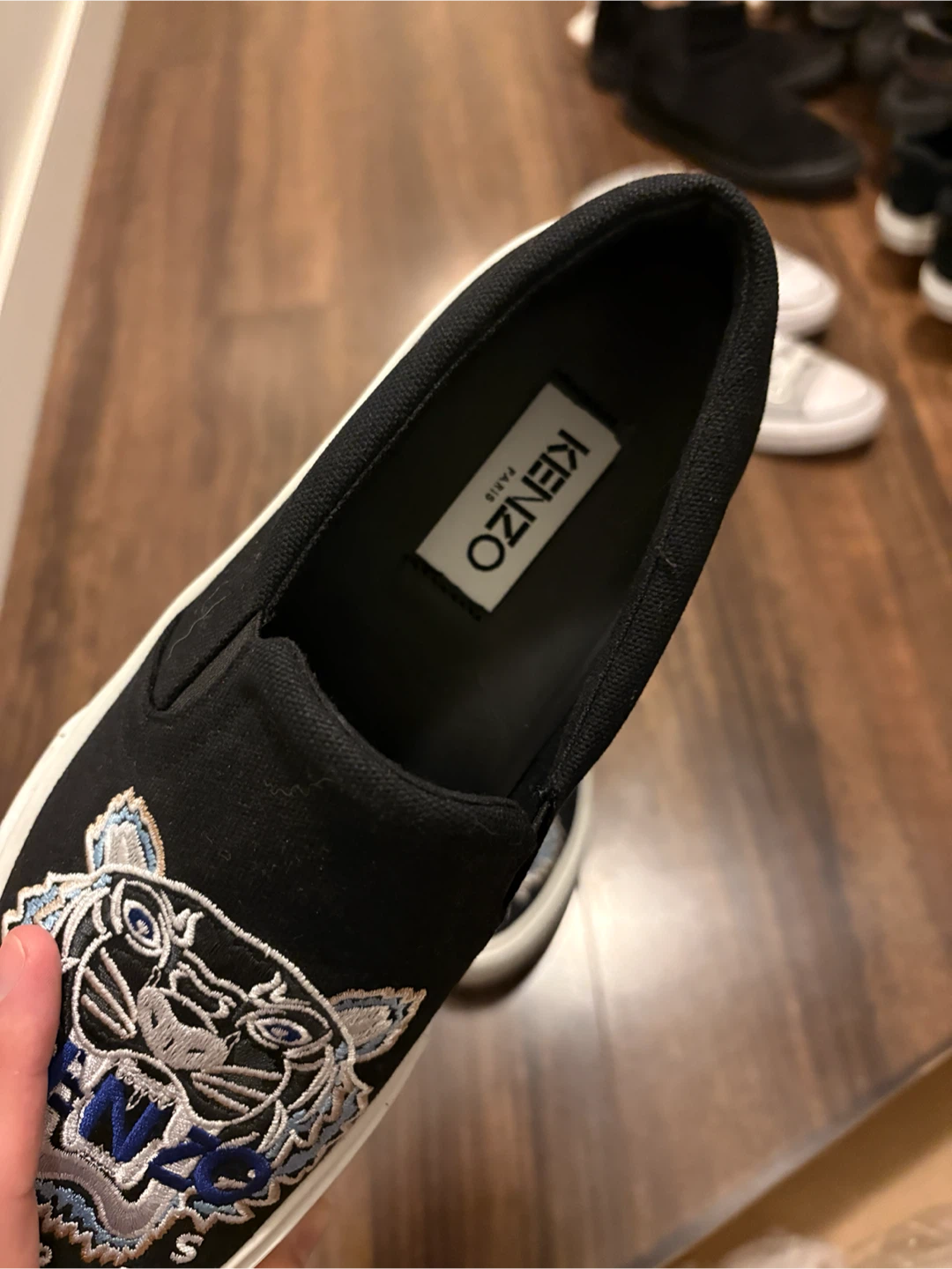 KENZO Paris Black Tiger Embroidered Slip-On Sneakers - photo 5