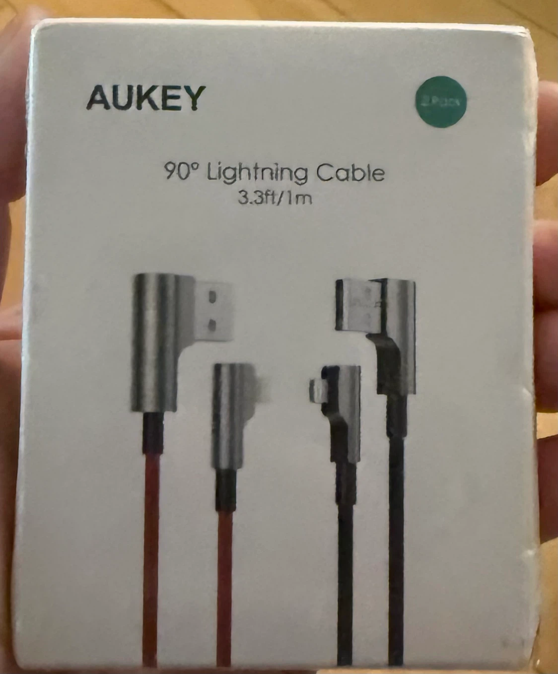 AUKEY 90° Lightning Cable 2-Pack