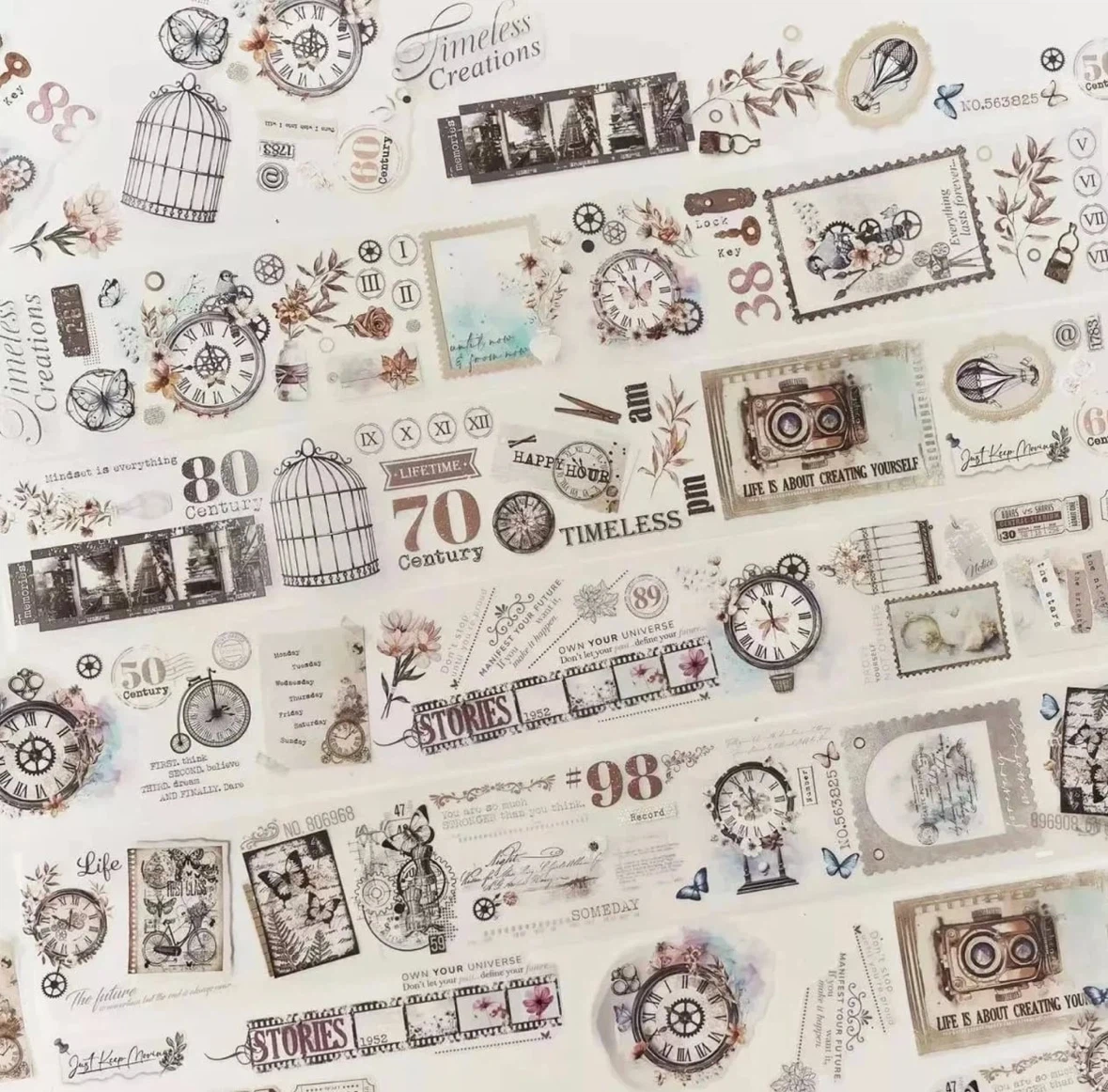 Vintage Clock and Butterfly PET Tape Loop