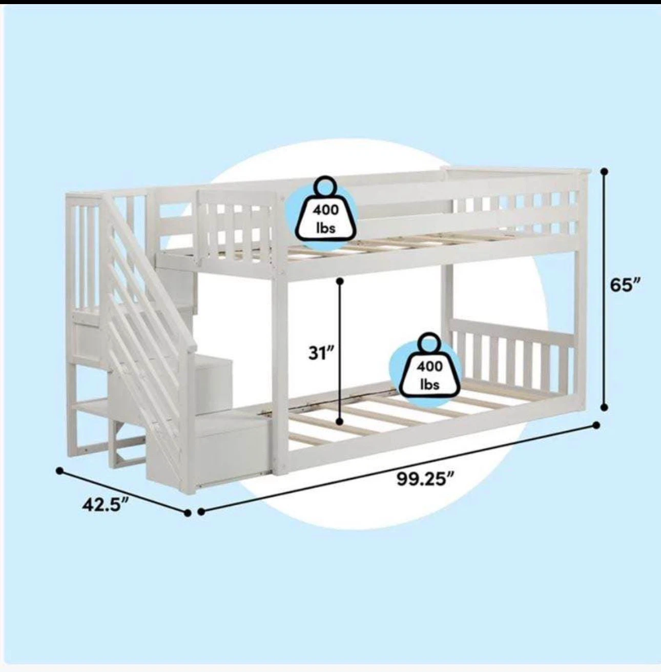 HARRIET BEE AILEANA TWIN LOW BUNK BED - photo 3
