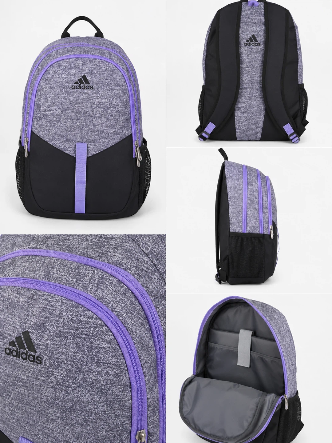 Adidas Backpack - Grey/Black/Purple