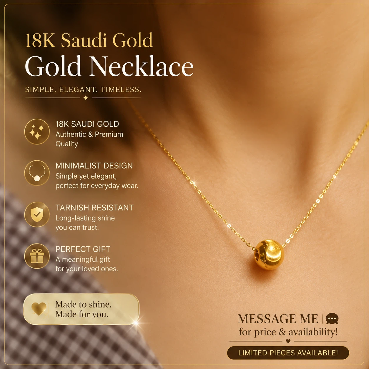 18K Saudi Gold Gold Necklace