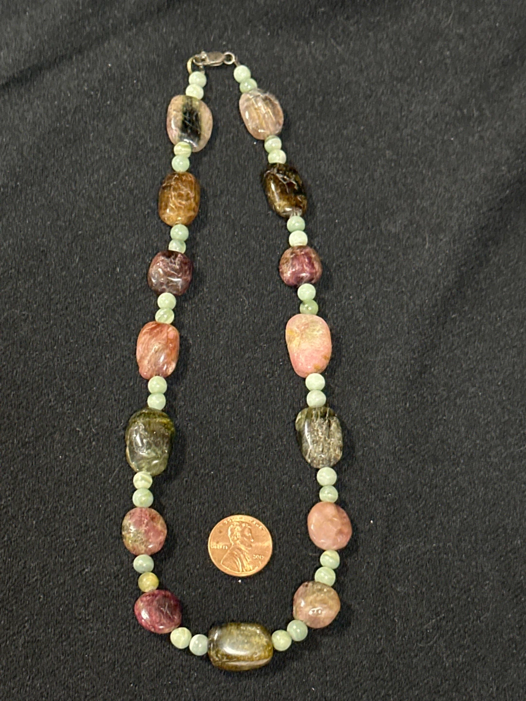 Rare polished tourmaline healing necklace